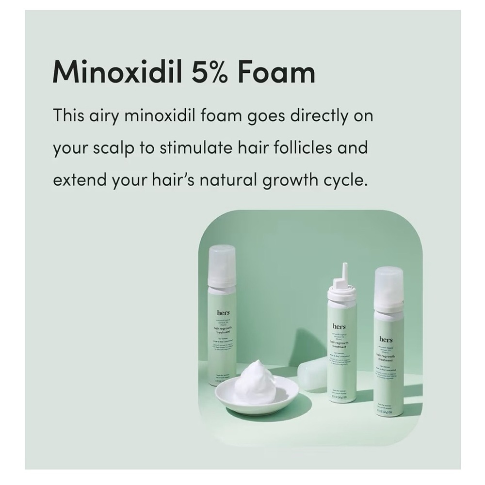 Hers Minoxidil Hair Regrowth Treatment for Women - Foam - Picture 5 of 9